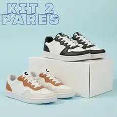 Kit 2 Tênis Infantil Casual Escola Menino e Menina Confort Kids Calce Fácil Macio e Confortável