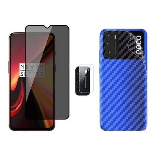 Película Privacidade+ Skin+ Câmera Para Xiaomi Poco M3 Tech Otoni