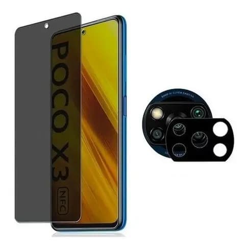 Pelicula 3d Privacidade  + Pelicula para Camera Poco X3 Pro Tech Otoni