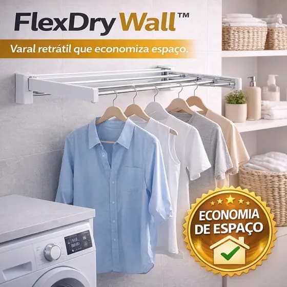 FlexDry Wall™ - Varal Retratil Dobrável