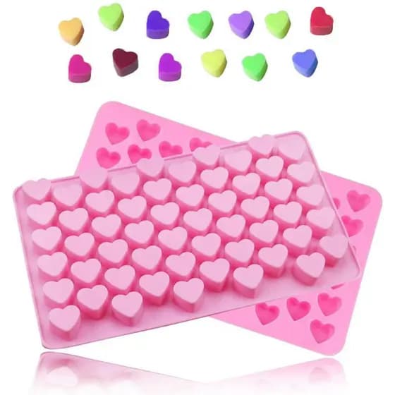 2 Peças (110 s) Molde Em Forma De Coração , Usado Para Assar chocolate , Doces , Bolo , Decoração , Cubo , Sabão , fudge