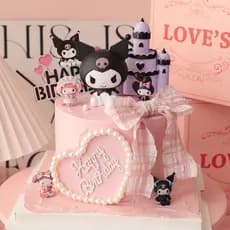 Desenhos Animados Kuromi Bolo Decoração toppers Festa De Aniversário internet Celebridade Ornamentos Castelo Arco Acríli