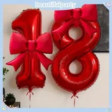 Conjunto De Balões De Arco Com Número Vermelho Inclui Preto 0-9 DIY Festa De Aniversário Casamento 520 Dia Dos Namorados