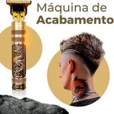 Aparador Cortador de Cabelo Desenho Dourado Barbeador