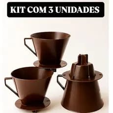 Kit 3 Porta Filtro Coador De Café Chá Suporte De Plástico Com Alça Para Encaixar No Bule Garrafa Térmica