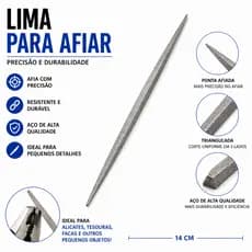 Lima Triangular 14cm para Afiação de Pequenos Objetos – Precisão e Durabilidade