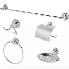 Kit Acessório Para Banheiro Aço Inox 5 Peças