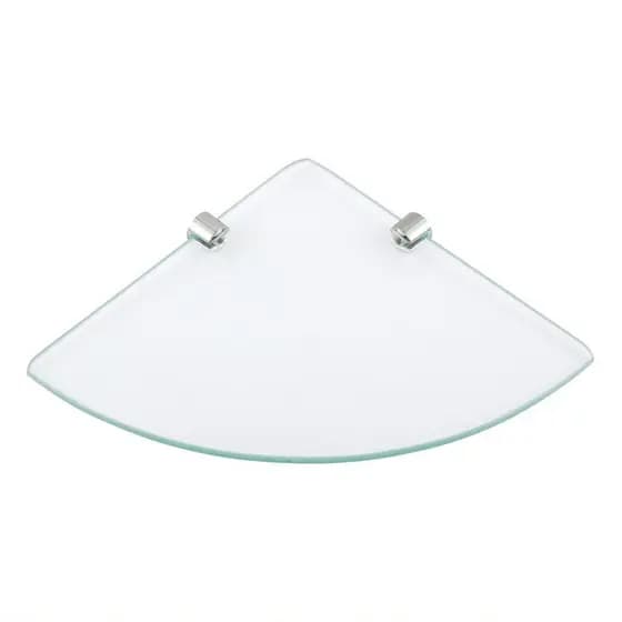 Prateleira De Vidro Incolor 6mm Porta Shampoo de Canto Organizador Para Box Banheiro