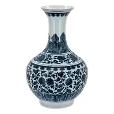 Vaso Decorativo Enfeite Casa Cerâmica 31x18x18cm Azul