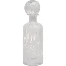 Garrafa Vaso Decorativo Enfeite Casa 35x12x12cm Vidro Branco com Tampa Messina