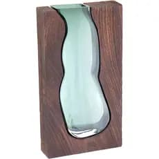 Vaso Decorativo Enfeite Planta Vidro 23x14x5cm Verde
