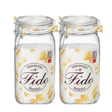 Kit 2 Potes Mantimentos Bormioli Fido Italiano Hermético 1,5 Litros