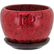 Cachepô Vaso Decorativo Planta Cerâmica Vermelho