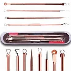 Kit 4 de Ferramentas de Beleza Extrator de Acne Removedor de Cravo Espinha Aço Inoxidável Furta-Cor