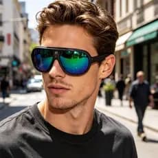 Óculos de Sol Esportivos Polarizados Estilo Aviador:  Elegante e Protetora para Atividades ao Ar Livre Masculinas