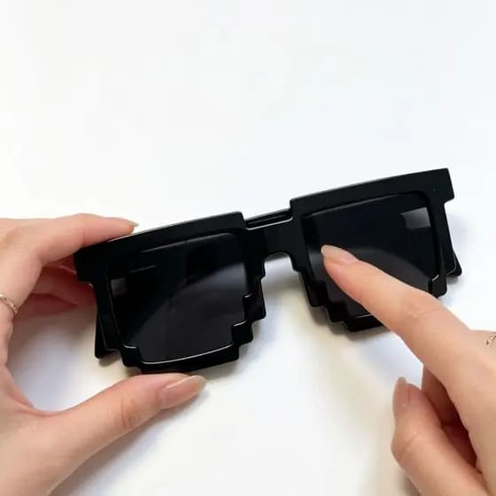 Óculos de sol Y2K Cyber ​​Pixel futuristas retrô com lentes quadradas