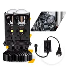PROJETOR LED H4 LUZ DE LED PARA CARRO MOTO CAMINHÃO 72W 12V/24 6500K SUPER BRANCA KIT 2UN BI LED ELIPTICO