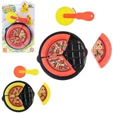 Kit Cozinha Infantil Pizza De Corta + Carretilha (ou espatula) / Cortador COM VELCRO LANCHE DIVERTIDO 5 PECAS