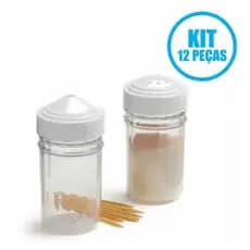 Saleiro E Paliteiro De Mesa Acrílico Kit Com 12 Unidades