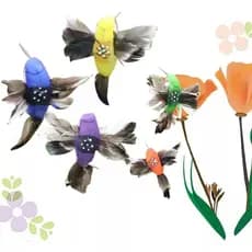1 Beija Flor Bat Asa Enfeite Jardim Passarinho Energia Solar