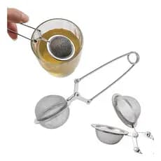 Infusor De Chá Inox Coador Peneira Ervas Individual Com Cabo