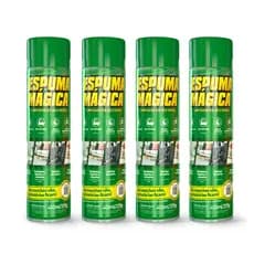 Kit 4 Espuma Mágica Limpeza Sem Esforço Estofados Tecidos e Carros Proauto 400ml