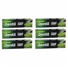 Kit 6 Creme Dental Dentil Ultra Mint Xilitol Sem Flúor Menta 70g Refrescância Total