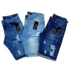 Kit com 3 Bermudas Jeans Alta Qualidade Envio Imediato Short Rasgado Jeans