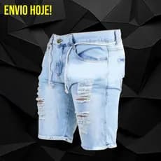 Bermuda Jeans Short Jeans Bermuda Masculina Rasgada Short Masculino Rasgado Claro Você Escolhe a Cor