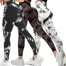 HNYHWKR Calças longas de ioga com estampagem feminina, sem costura, secam rápido e são respiráveis