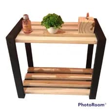sapateira estilo industrial de pinos para hall de entrada ou cabeceira de cama com uma prateleira suporte para flores e porta retratos decoração de quartos salas e casa MONTADO