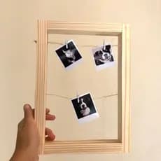 Porta retrato porta fotos 2 cordas de sisal estilo varal minimalista suporte para fotos lembrancinha