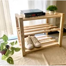 sapateira  / organizador  de madeira de pinus estilo industrial de pinos para hall de entrada ou cabeceira de cama com uma prateleira decoração casa suporte para flores e porta retratos,  decoração de quartos salas e casa desmontado