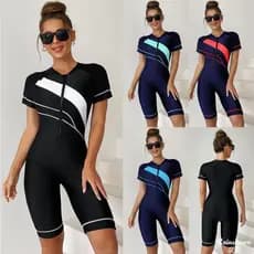 Feminino Manga Curta De Zíper Surf/Maiô Feminino/Roupa De Banho/Maio Plus Size/ Natação/Maio Feminino Praia