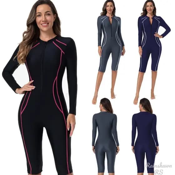 Fato de Surf de Manga Comprida de Uma Peça Maio Plus Size Maio Natação Maio Feminino Praia Roupa De Praia Moda Praia