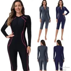 Fato de Surf de Manga Comprida de Uma Peça Maio Plus Size Maio Natação Maio Feminino Praia Roupa De Praia Moda Praia