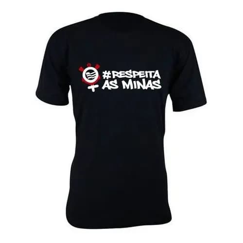 Camiseta camisa estampa Respeita as minas futebol time basica unissex manga curta