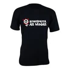 Camiseta camisa estampa Respeita as minas futebol time basica unissex manga curta