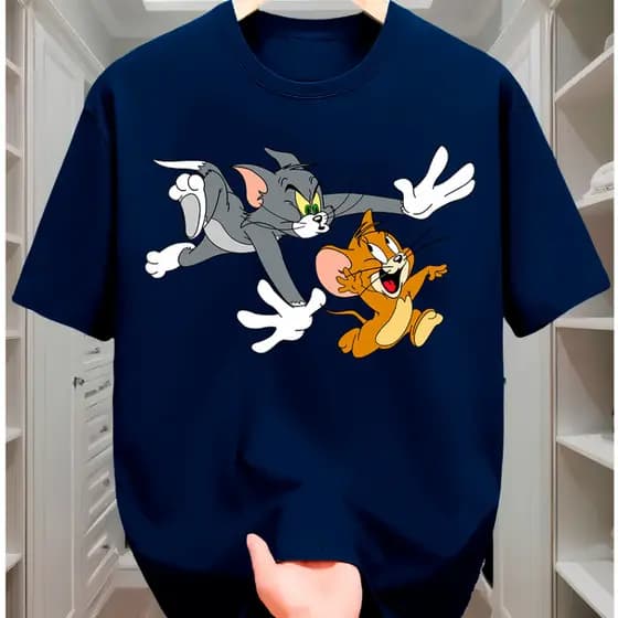 Camiseta Casual Tom e Jerry Desenho Camisa 100% Algodão Premium Envio Imediato