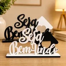 Placa Decorativa Sala Bem Vindo Quadros Minimalista Decoração Home Casa Mesa Prateleira Parede Porta