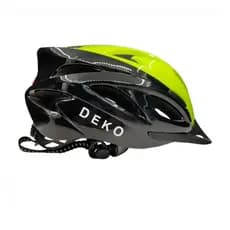 Capacete Ciclismo DEKO Verde e Preto Tam G Com Sinalizador Traseiro Ajustável