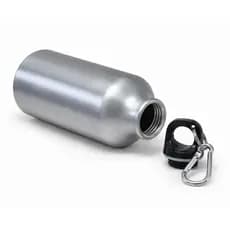 Kit 5 Squeezes Alumínio 600ml Prata para Sublimação com Tampa Mosquetão