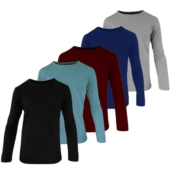 Kit Camisa Masculina Básica Manga Longa  Atacado  30.1 Costura Reforçada  Algodão 100% Básica Lisa Camisa