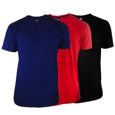 Kit 3 Camisetas Basicas Plus Size Masculina Lisa Sortidas Algodão Slim fit promoção