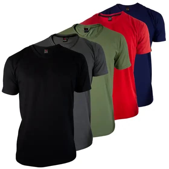 Kit 5 Camiseta Basica Masculina Lisa 30.1 Promoção Cores Sortida