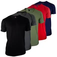 Kit 5 Camiseta Basica Masculina Lisa 30.1 Promoção Cores Sortida