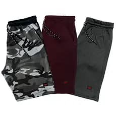 Kit 3 Bermudas Moletom Masculina Camuflada Listrada Lisa Sortidas Desenho Academia Treino 100% Algodão  Confortável