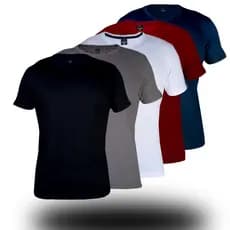 Kit 5 Camiseta Masculina Basica Academia Treino Plus Size P ao G3  Algodão Conforto Promoção
