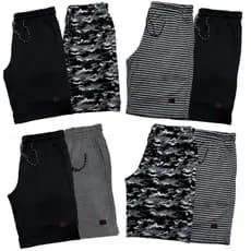Kit 2 Bermudas Moletom Masculina Treino Academia Camuflada Rajada Listrada Bermuda Masculino