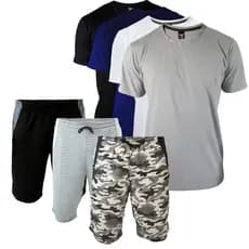 Conjunto Bermudas Moletom Masculina E Camiseta Básica Masculina Lisas Masculina